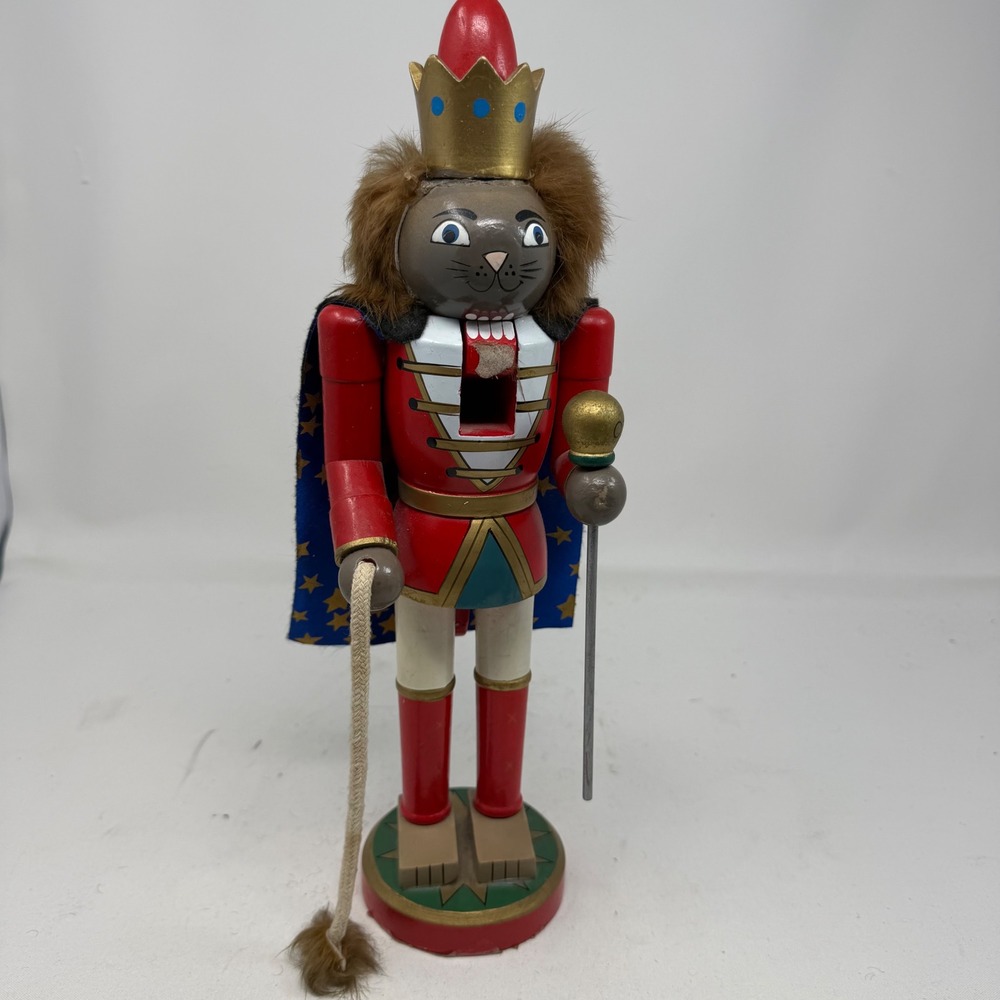 Vintage‎ Kurt S Adler Wooden Lion Wizard of Oz Nutcracker 14"